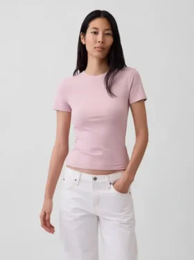 T-shirt en jersey à mailles serrées