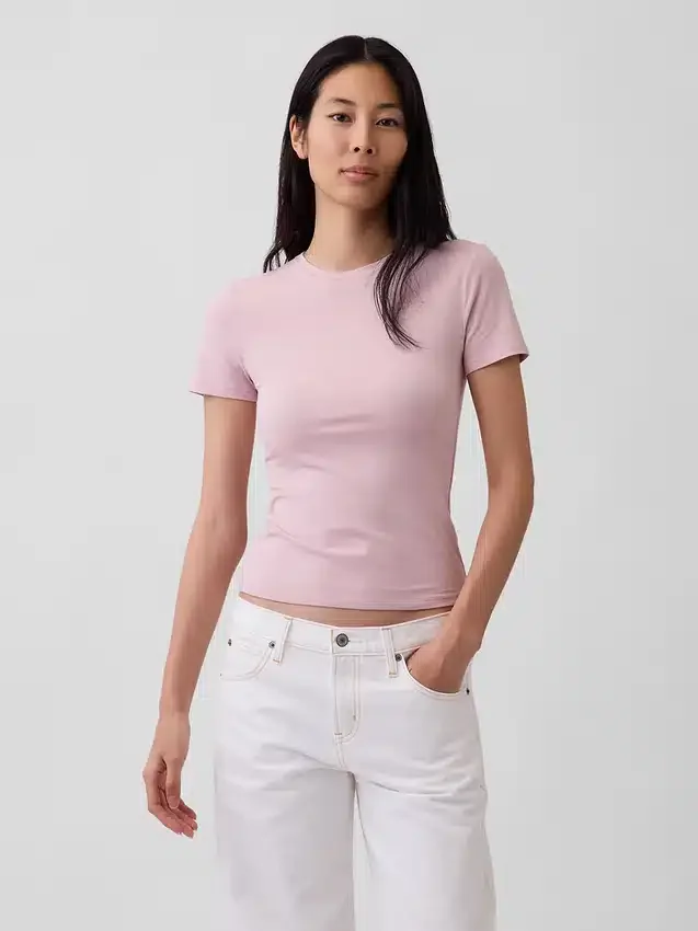 T-shirt en jersey à mailles serrées