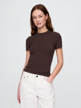 T-shirt en jersey à mailles serrées