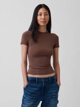 T-shirt en jersey à mailles serrées