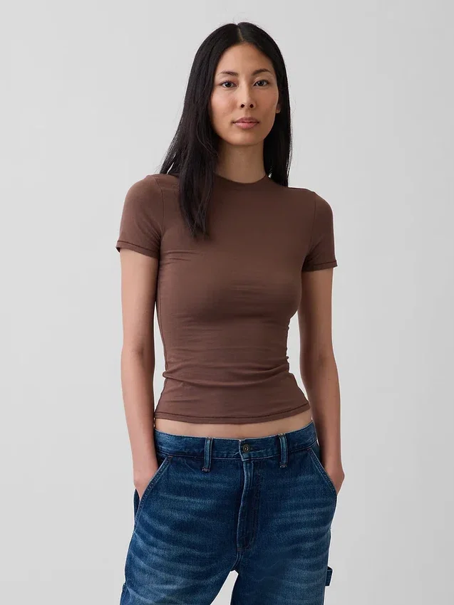 T-shirt en jersey à mailles serrées