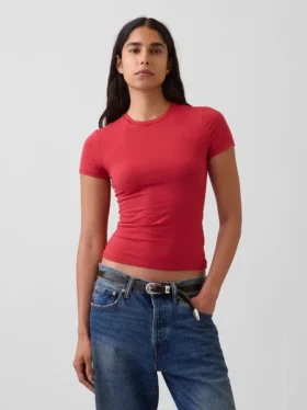 T-shirt en jersey à mailles serrées