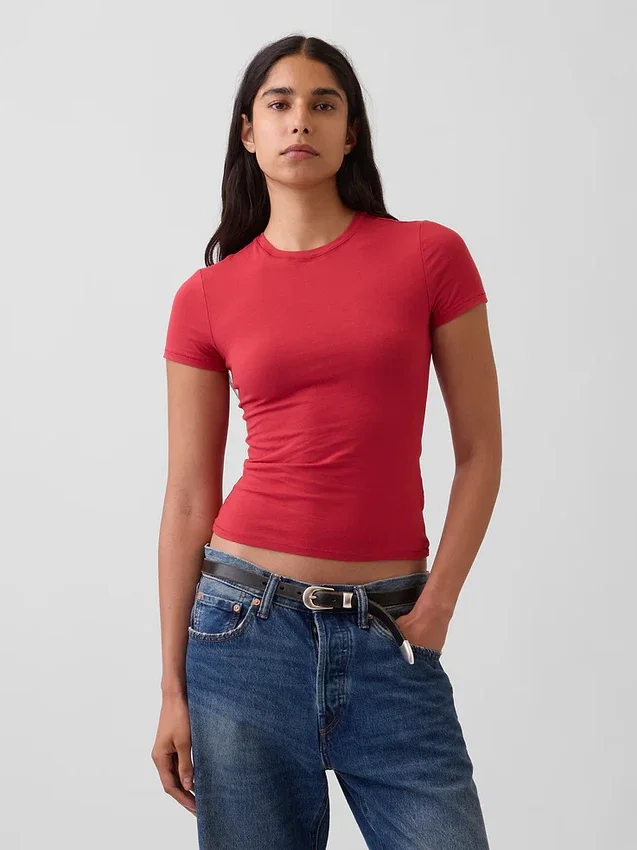 T-shirt en jersey à mailles serrées