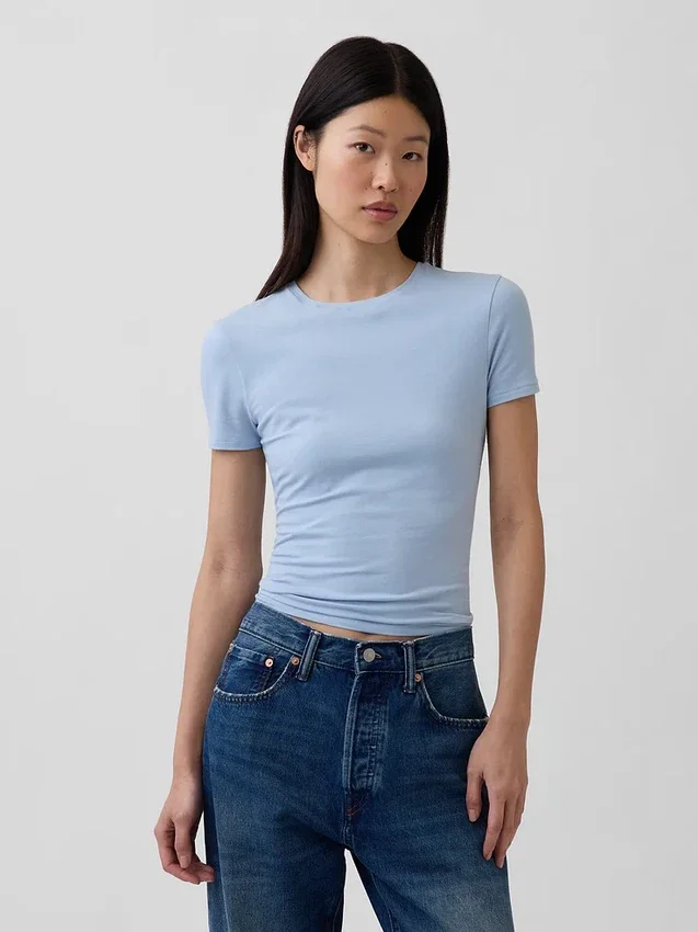 T-shirt en jersey à mailles serrées