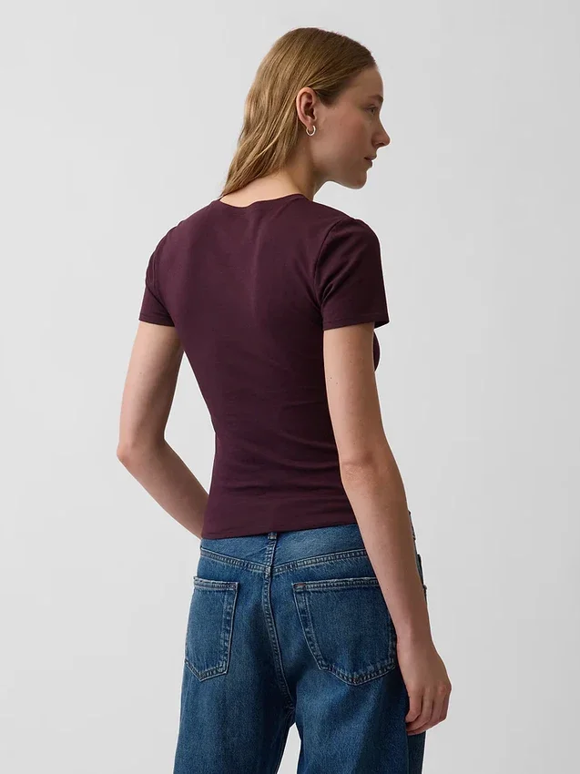 T-shirt en jersey à mailles serrées