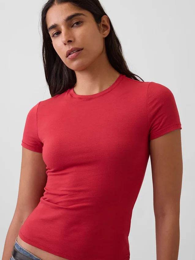 T-shirt en jersey à mailles serrées