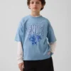 T-shirt en jersey oversize à motifs pour enfant