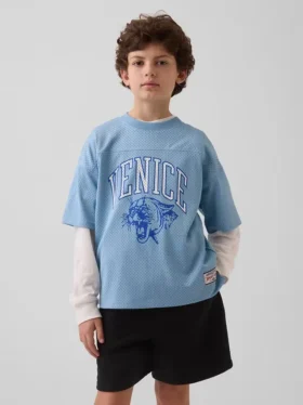 T-shirt en jersey oversize à motifs pour enfant