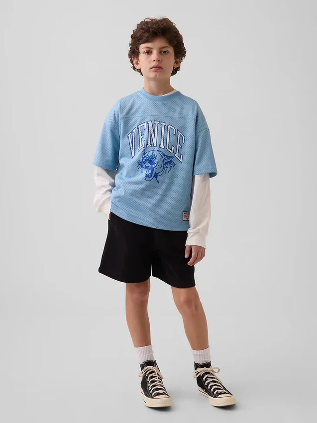 T-shirt en jersey oversize à motifs pour enfant