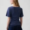 T-shirt à encolure dégagée et côtes