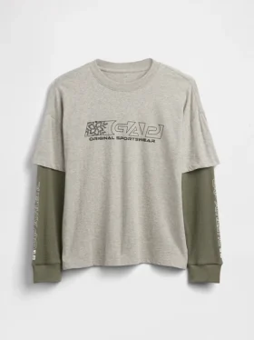 T-shirt enfant 2 en 1 à logo et motifs