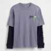 T-shirt enfant 2 en 1 à logo et motifs