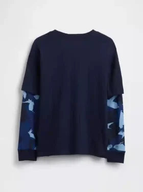 T-shirt enfant 2 en 1 à logo et motifs