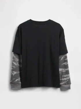 T-shirt enfant 2 en 1 à logo et motifs