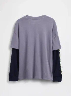 T-shirt enfant 2 en 1 à logo et motifs