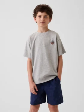 T-shirt enfant ample en jersey de coton épais avec Gap Logo