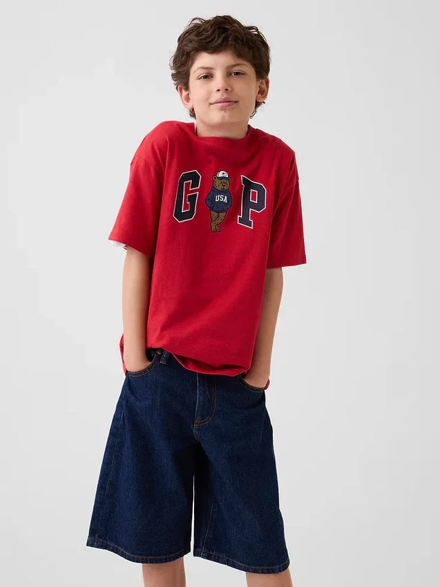 T-shirt enfant ample en jersey de coton épais avec Gap Logo