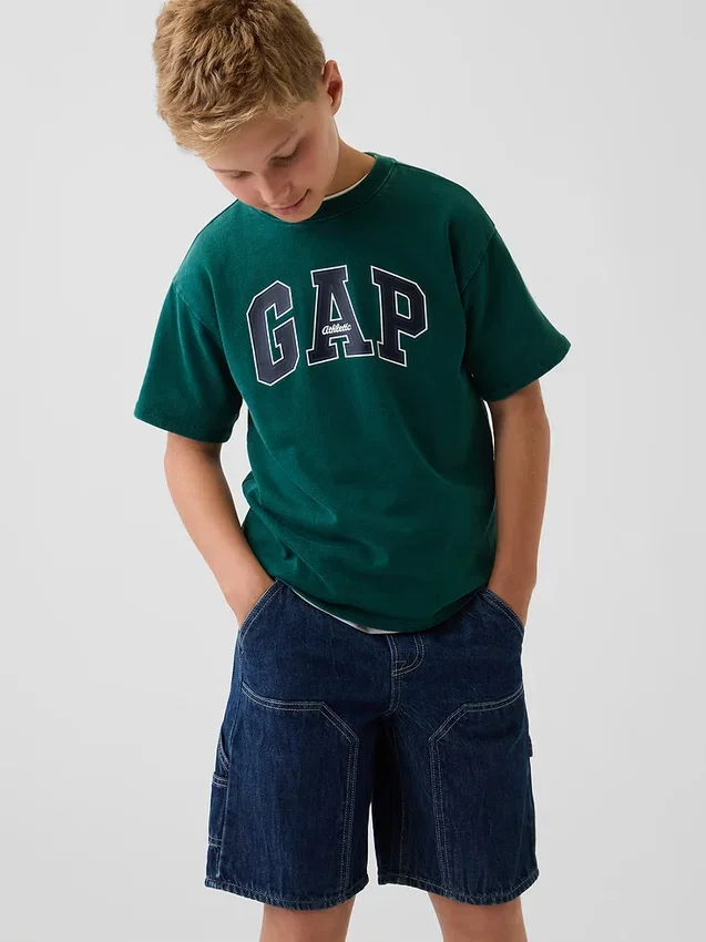 T-shirt enfant ample en jersey de coton épais avec Gap Logo