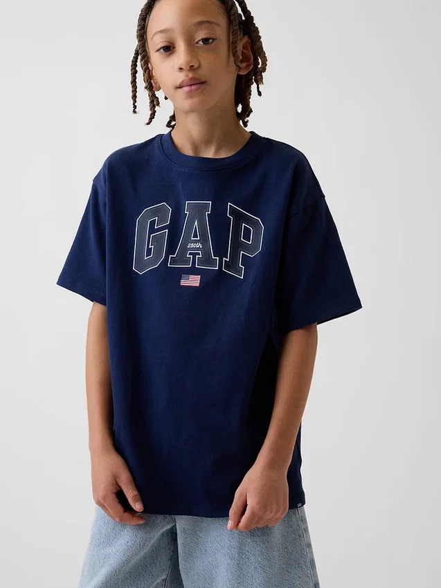 T-shirt enfant ample en jersey de coton épais avec Gap Logo