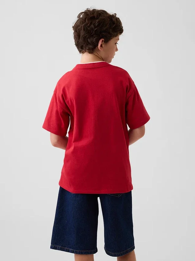 T-shirt enfant ample en jersey de coton épais avec Gap Logo