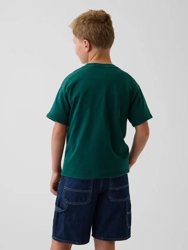 T-shirt enfant ample en jersey de coton épais avec Gap Logo