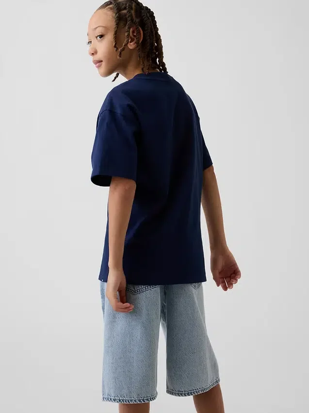 T-shirt enfant ample en jersey de coton épais avec Gap Logo