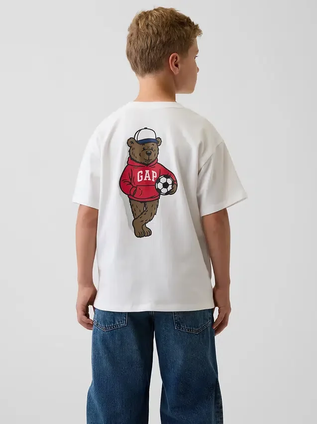 T-shirt enfant ample en jersey de coton épais avec Gap Logo