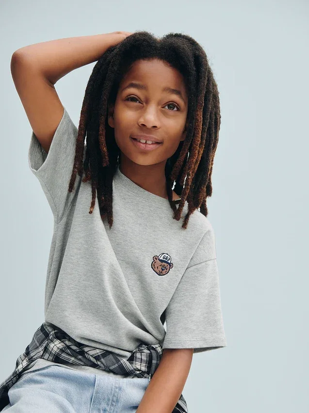 T-shirt enfant ample en jersey de coton épais avec Gap Logo