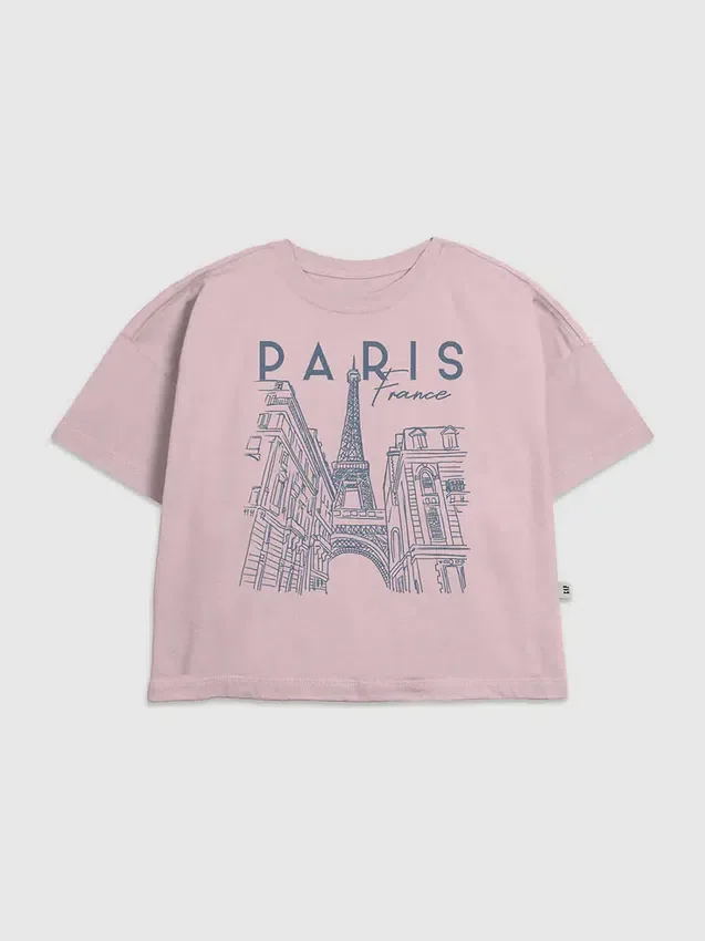 T-shirt enfant avec motif graphique « Paris Line Art »