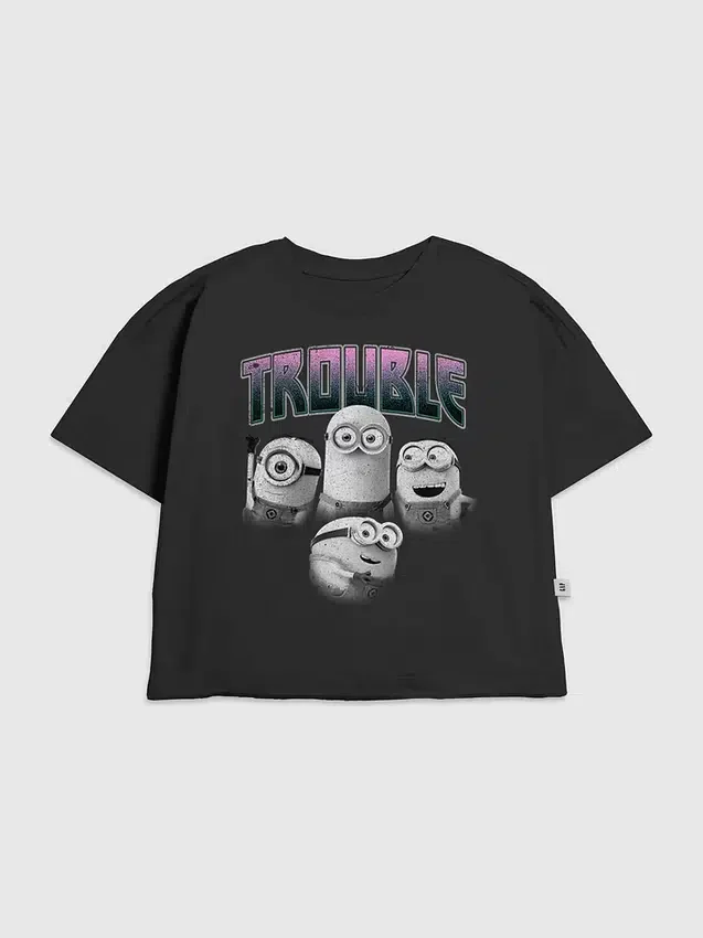 T-shirt enfant avec motif « Minions Trouble »