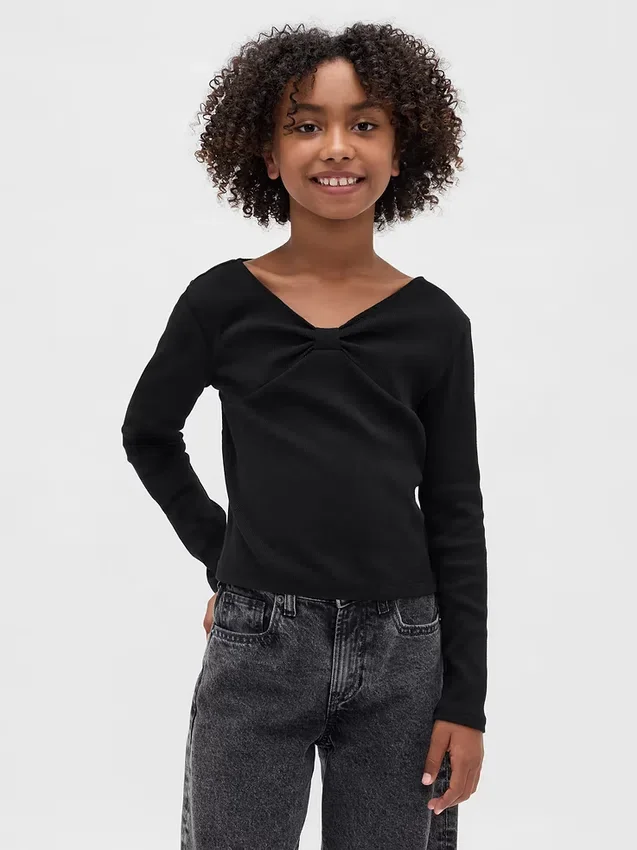 T-shirt enfant à col nœud