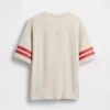 T-shirt enfant en jersey épais, coupe oversize, avec logo sur les coutures