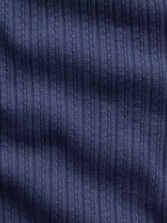 T-shirt enfant en maille pointelle côtelée à boutons sur le devant