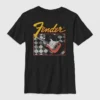 T-shirt enfant Fender à motif guitare en damier