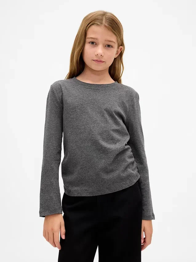 T-shirt enfant à fronces sur les côtés