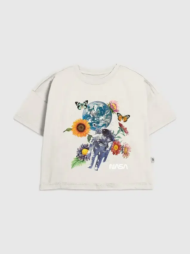 T-shirt enfant à motif floral « Nasa Space »