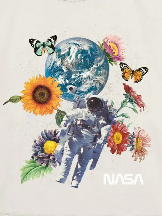 T-shirt enfant à motif floral « Nasa Space »
