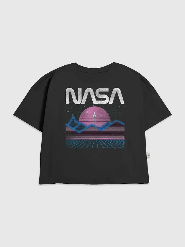T-shirt enfant « Nasa » aux couleurs pastel avec motif spatial