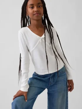 T-shirt enfant à nœud croisé sur le devant
