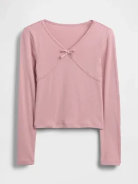 T-shirt enfant à nœud croisé sur le devant