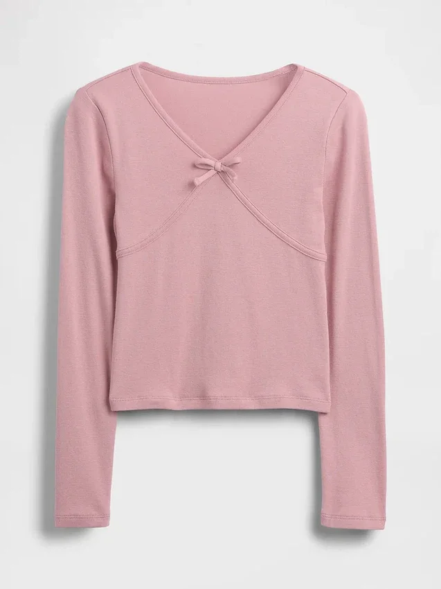 T-shirt enfant à nœud croisé sur le devant