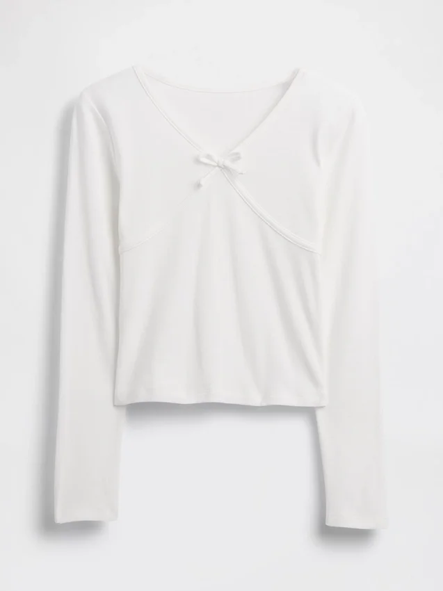 T-shirt enfant à nœud croisé sur le devant