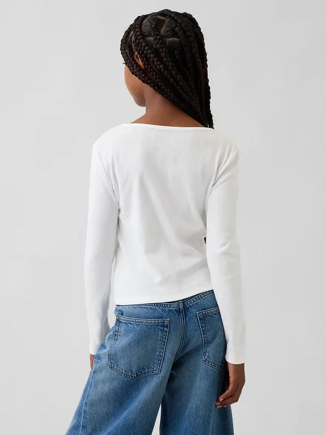 T-shirt enfant à nœud croisé sur le devant