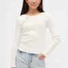 T-shirt enfant à nœuds en maille côtelée