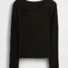 T-shirt enfant à nœuds en maille côtelée
