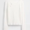 T-shirt enfant à nœuds en maille côtelée
