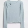T-shirt enfant à nœuds en maille côtelée