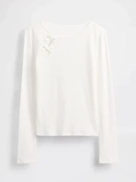 T-shirt enfant à nœuds en maille côtelée