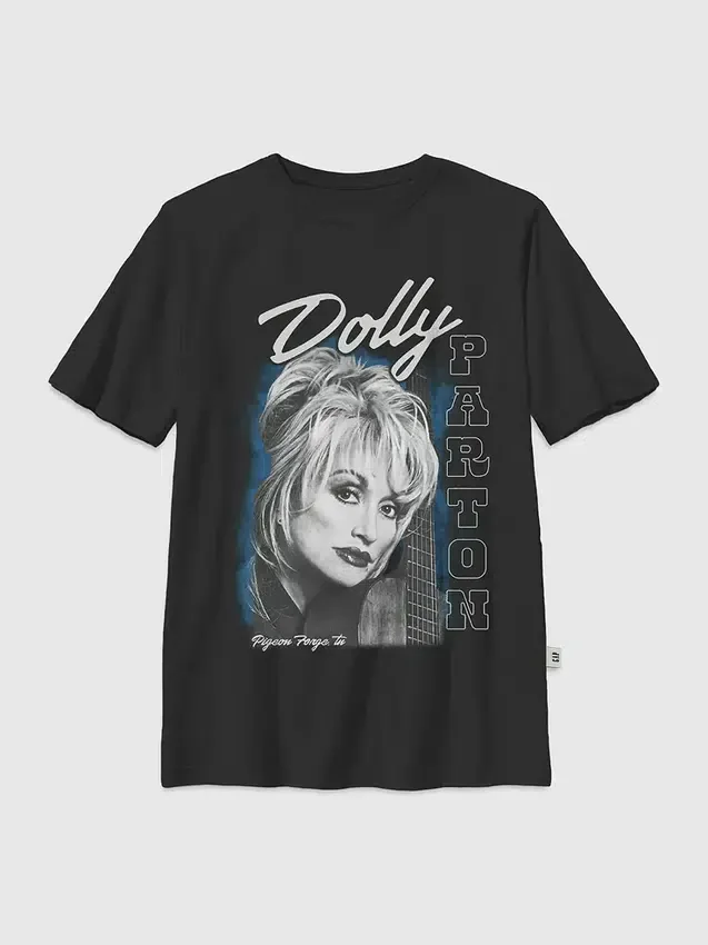 T-shirt enfant oversize avec motif « Dolly Parton Guitar Portrait »