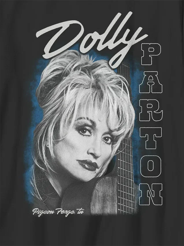T-shirt enfant oversize avec motif « Dolly Parton Guitar Portrait »